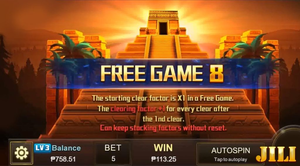 Free spin and get 8 free game